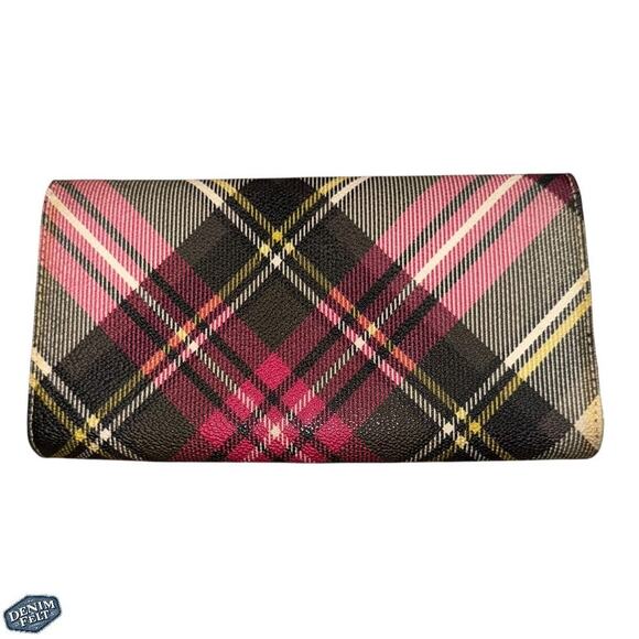 Vivienne Westwood Derby Tartan Continental Long Flap Wallet – Multicolor Plaid - Picture 2 of 13